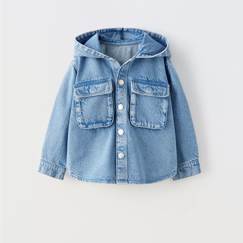 Zara Blue Jean Jacket with Hood for Kids